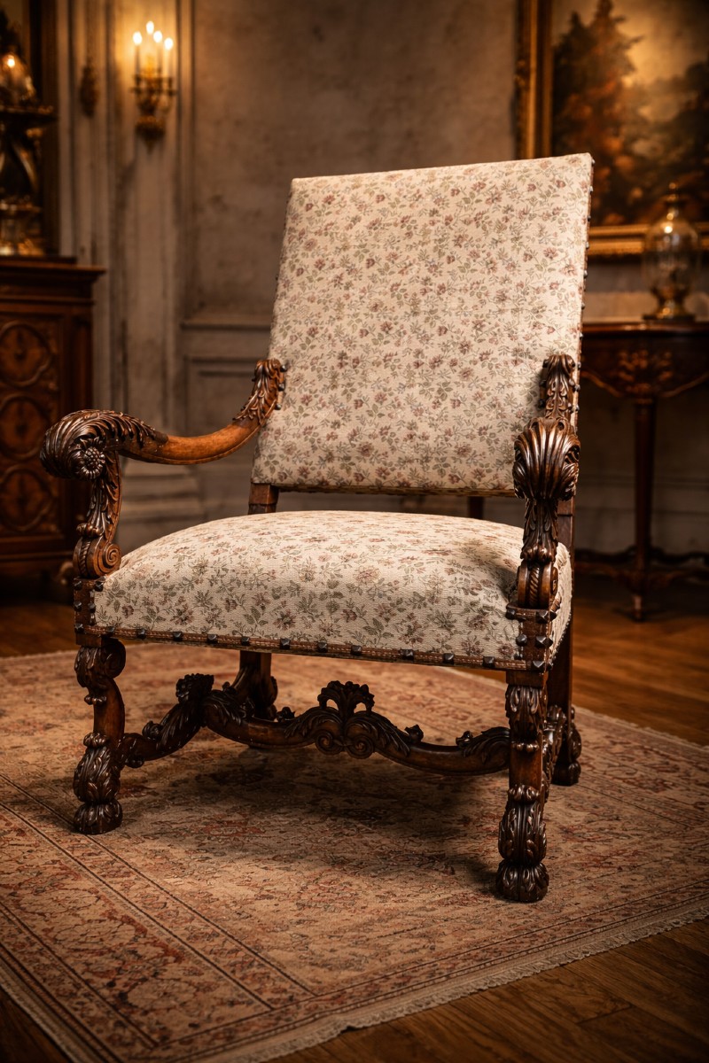 Fauteuil d'Apparat De Style Louis XIV d'Epoque XIXè