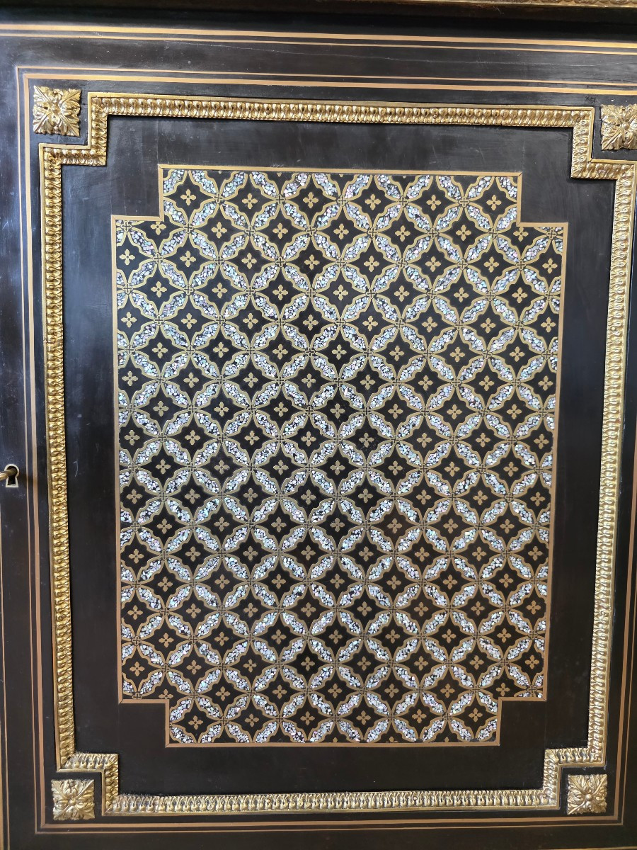 Meuble d appuie Napoléon III  incrustations de nacre-photo-3