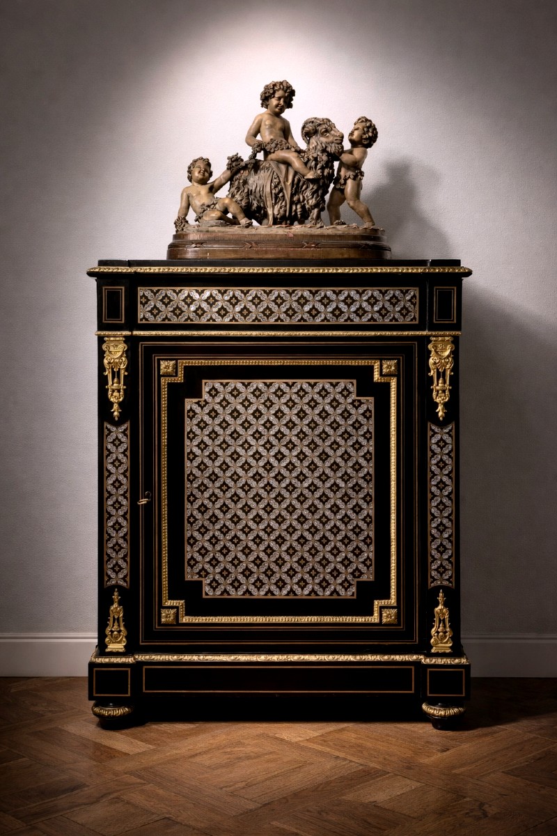 Meuble d appuie Napoléon III  incrustations de nacre