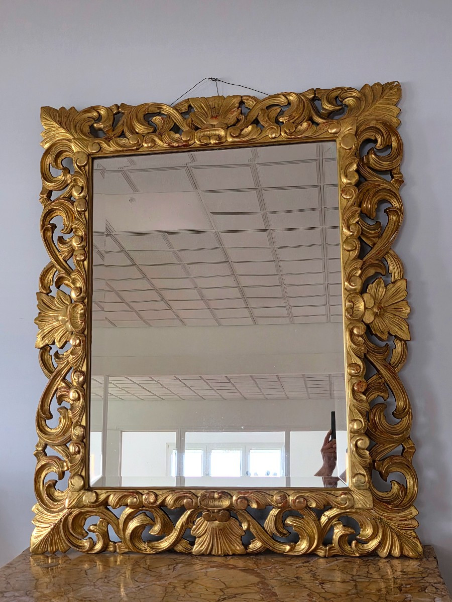 Miroir bois doré époque 19 eme siècle -photo-3