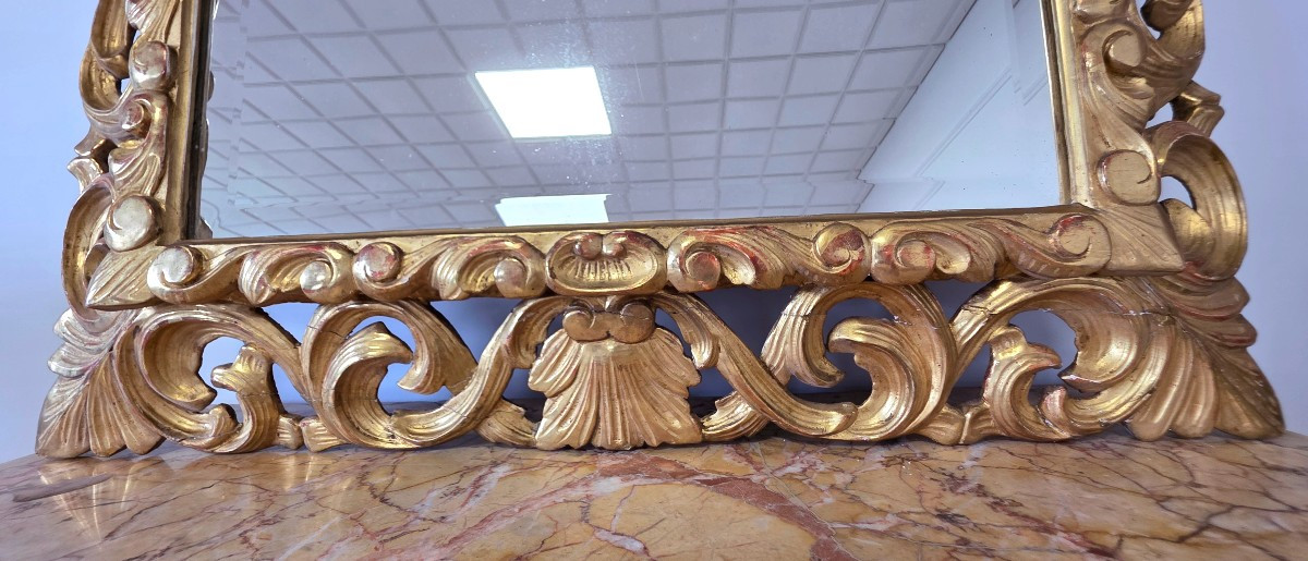 Miroir bois doré époque 19 eme siècle -photo-5