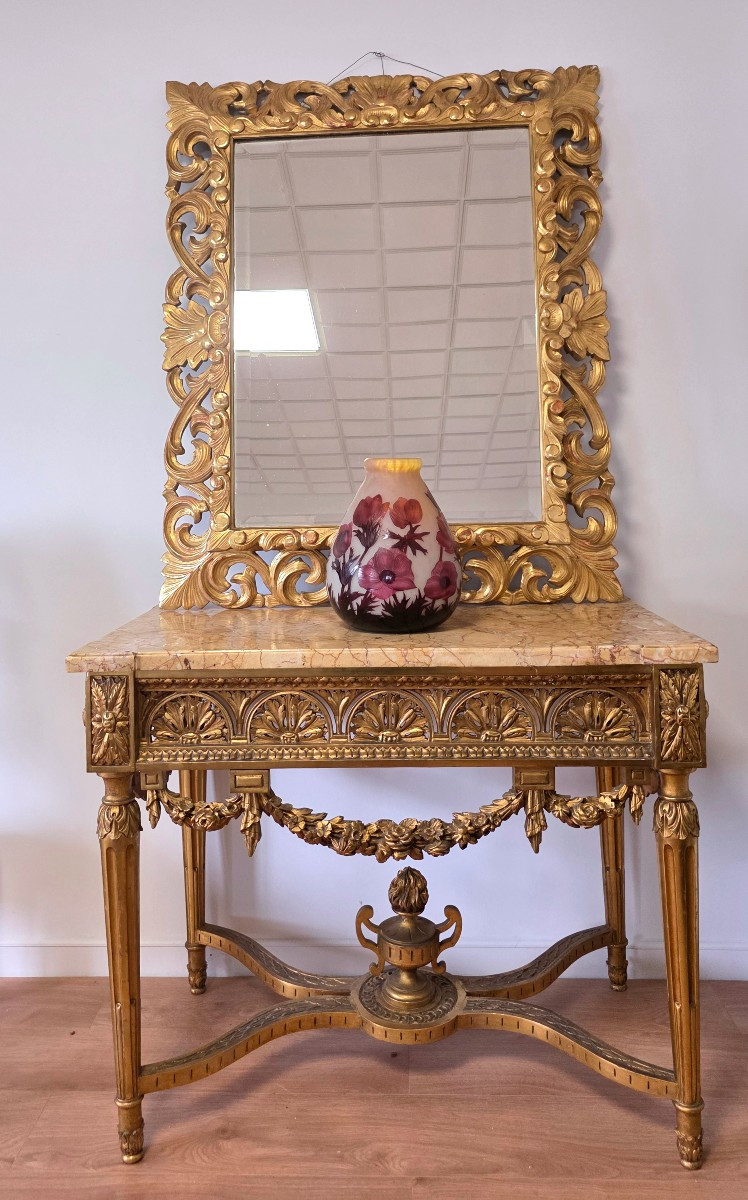 Miroir bois doré époque 19 eme siècle -photo-6