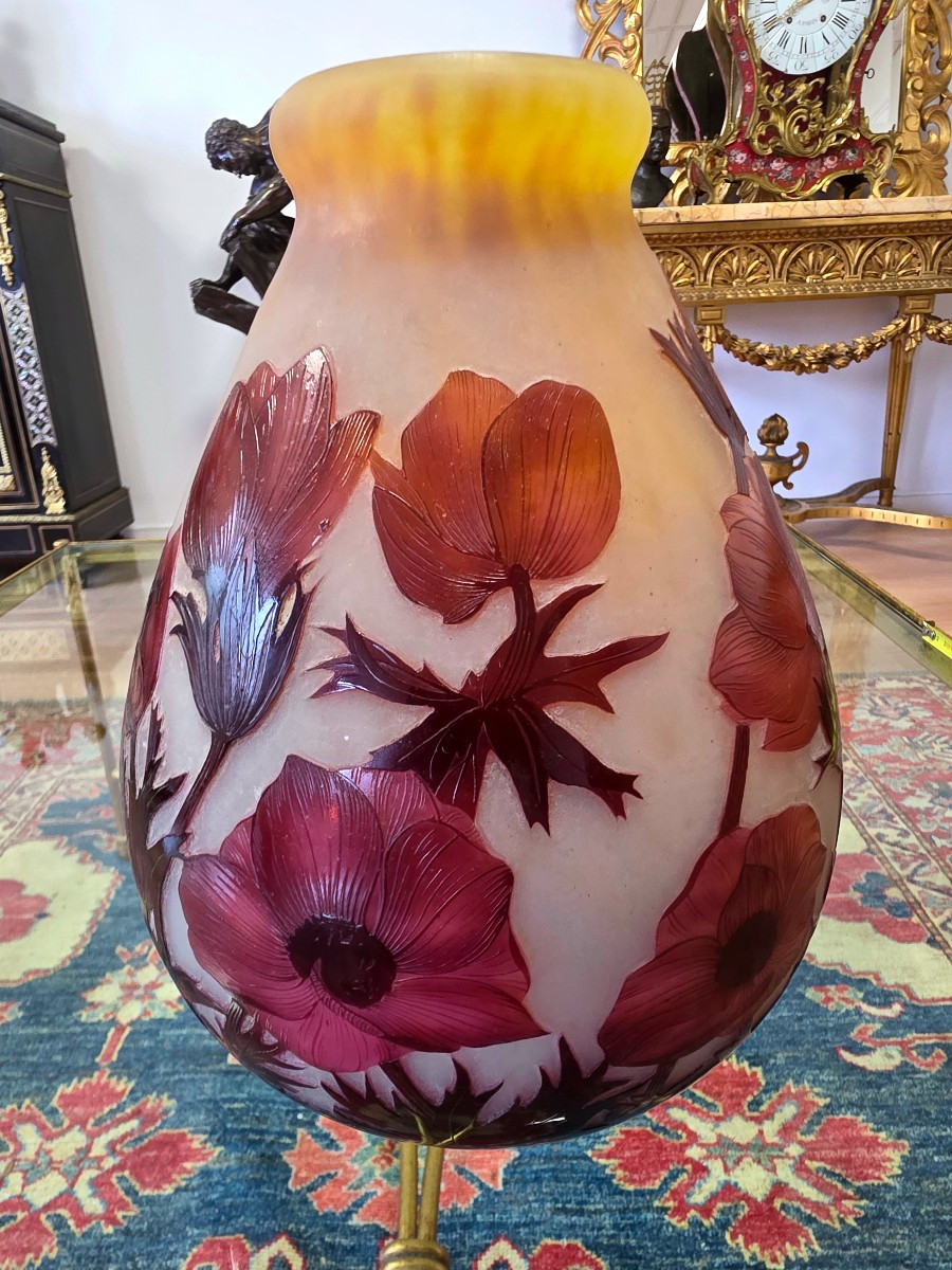 Vase Aux Anémones Rouges ( pate de verre )-photo-4
