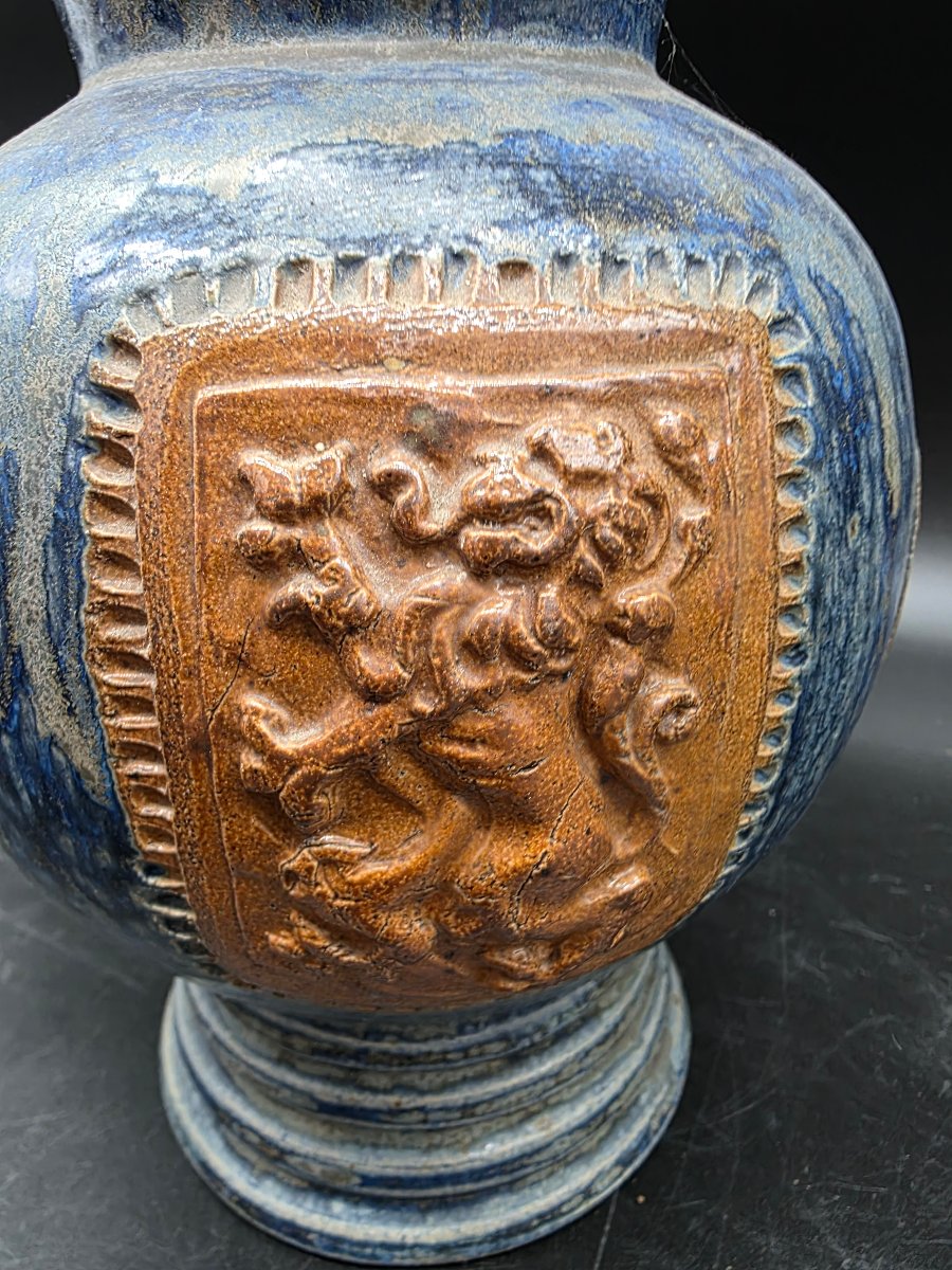 Vase Pichet Aux Armoiries Bouffioulx Stoneware Roger Guérin-photo-2