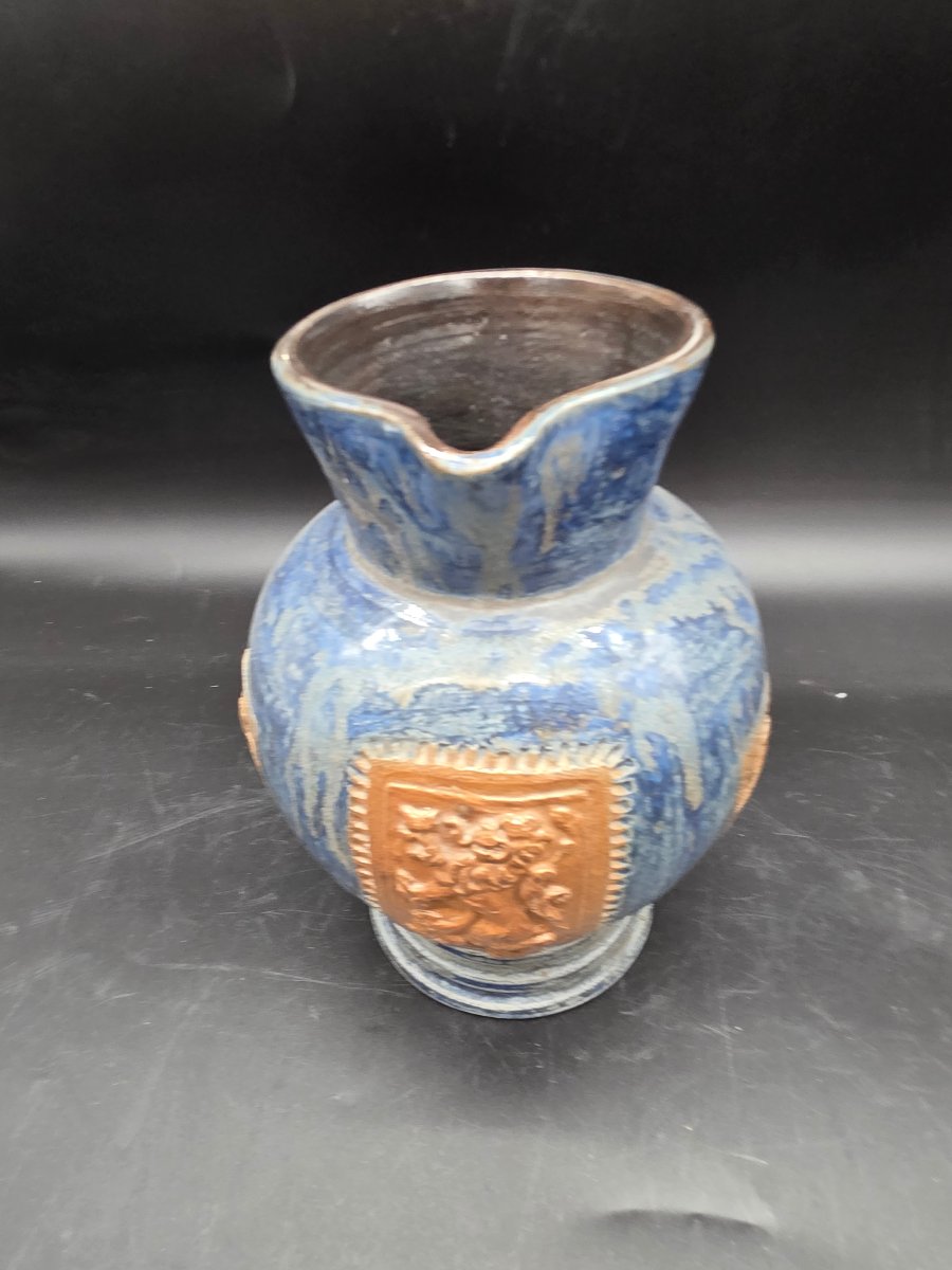 Vase Pichet Aux Armoiries Bouffioulx Stoneware Roger Guérin-photo-4