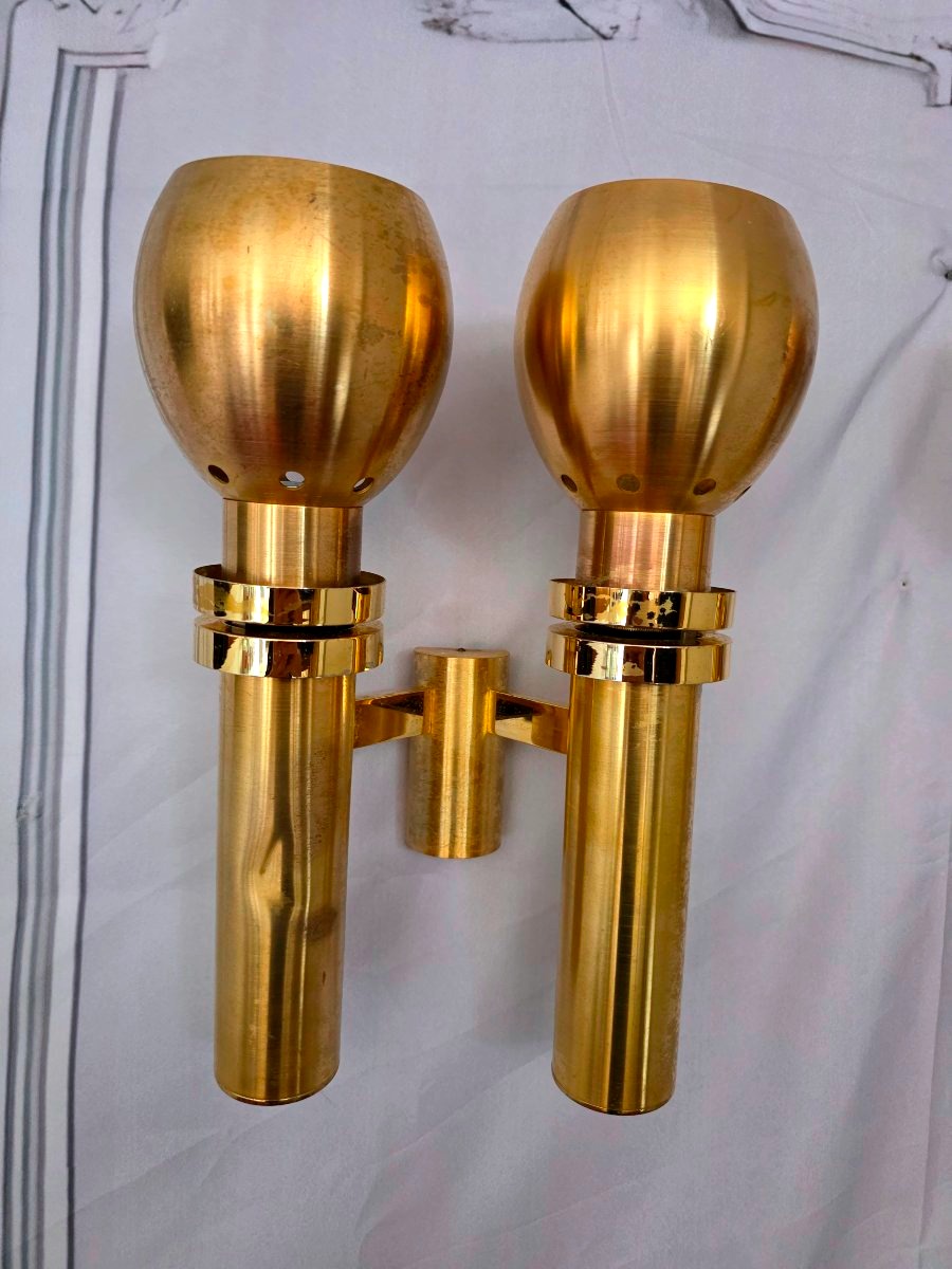 Pair Of Wall Sconces Attributed  Perzel, Circa 1970-photo-4