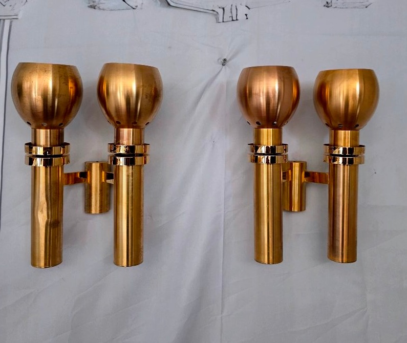 Pair Of Wall Sconces D Après Perzel, Circa 1970-photo-3