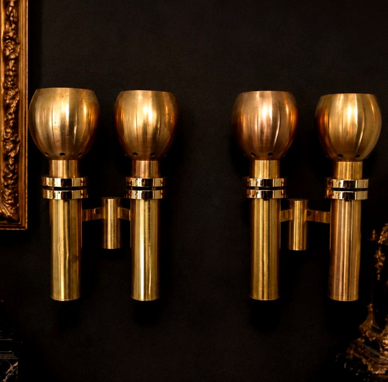Pair Of Wall Sconces Attributed  Perzel, Circa 1970
