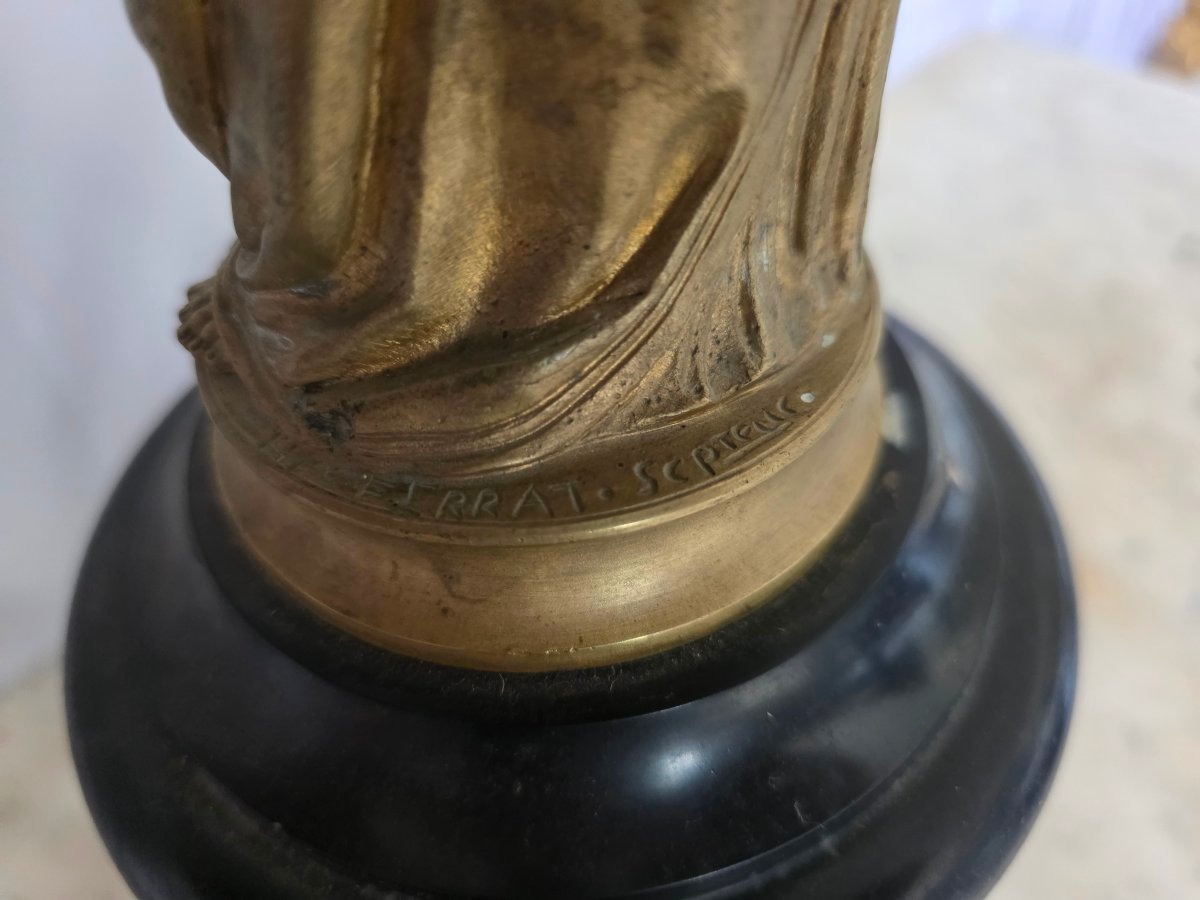 Flambeau en bronze Hippolyte ferrat-photo-3