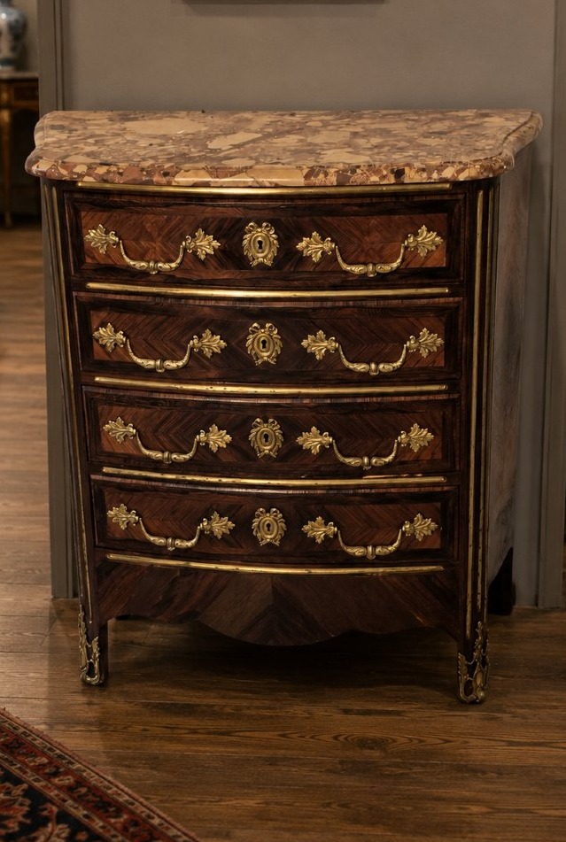 Commode en Marqueterie  de Palissandre style  Régence, époque Napoléon III – début XIXe-photo-2