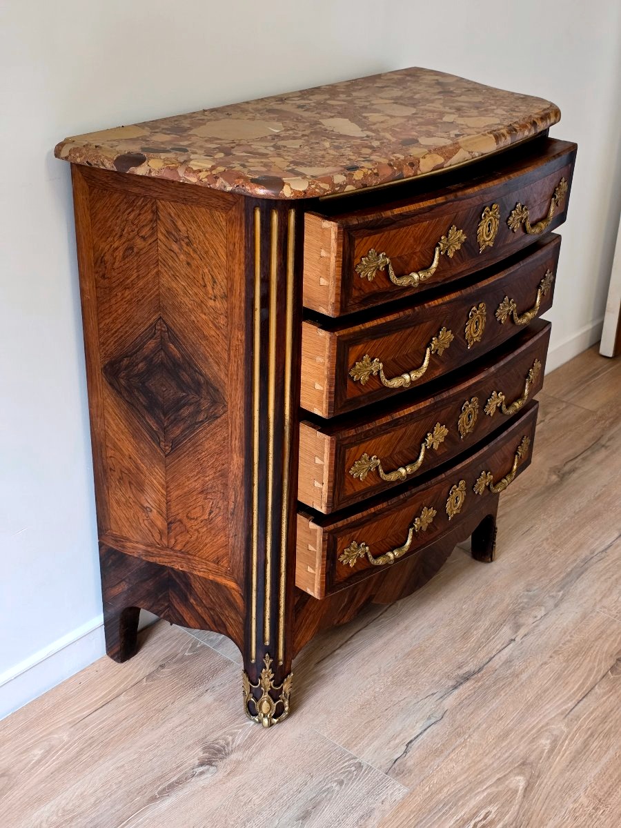 Commode en Marqueterie  de Palissandre style  Régence, époque Napoléon III – début XIXe-photo-2