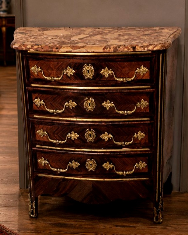 Commode en Marqueterie  de Palissandre style  Régence, époque Napoléon III – début XIXe-photo-5