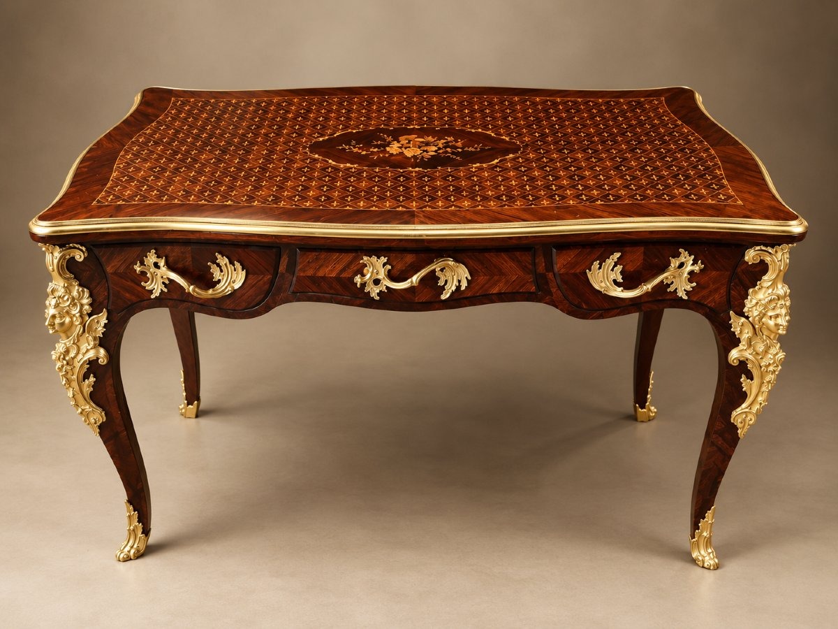 Flat-topped Desk Based On A Design By Charles Cressent; 19th Century