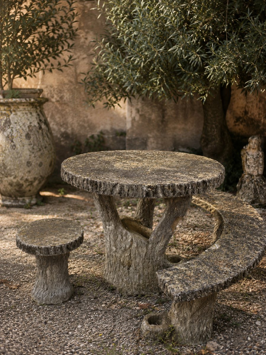Salon de jardin façon tronc d arbre -photo-1