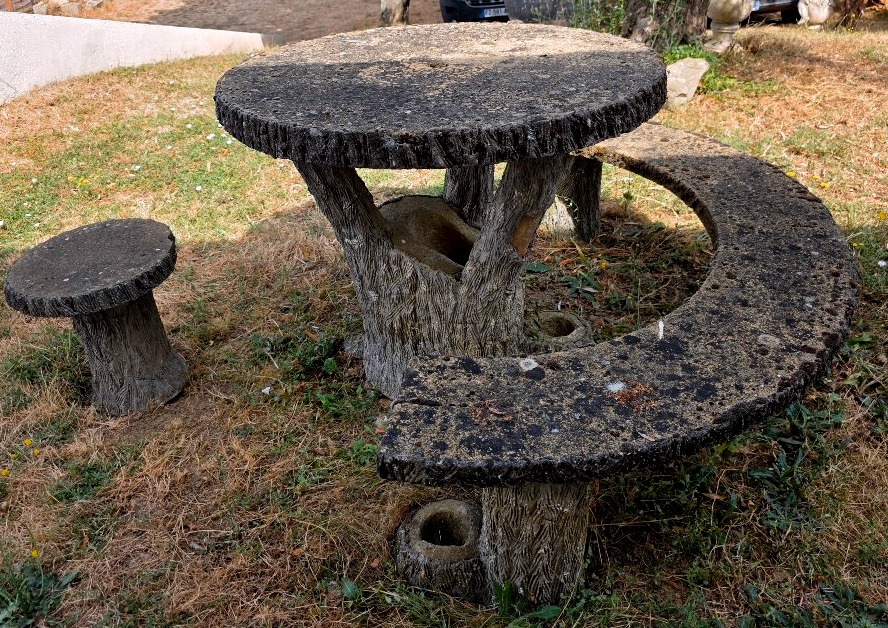 Salon de jardin façon tronc d arbre -photo-3