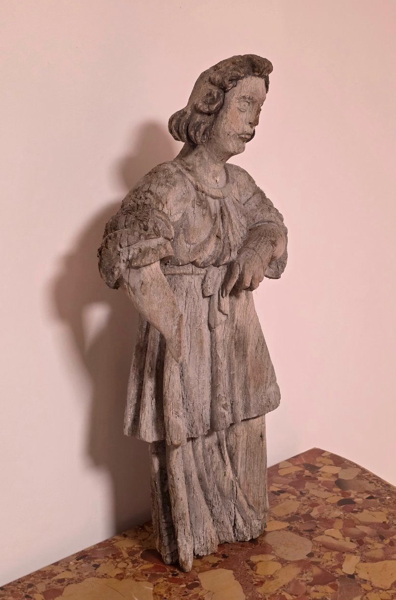 Sculpture en bois st gabriel  , XVIIᵉ siècle-photo-3
