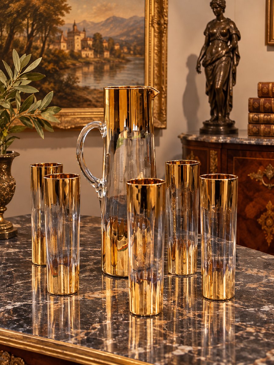 Glassware  And  Lemonade Pitcher 