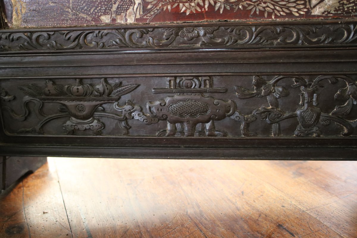 Chinese Screen In Coromandel Lacquer-photo-5