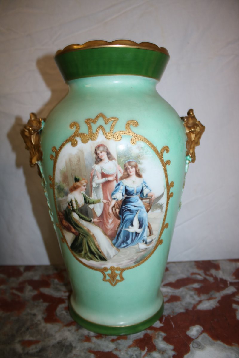 Paire De Vase En Faïence émaillée De Limoges-photo-1