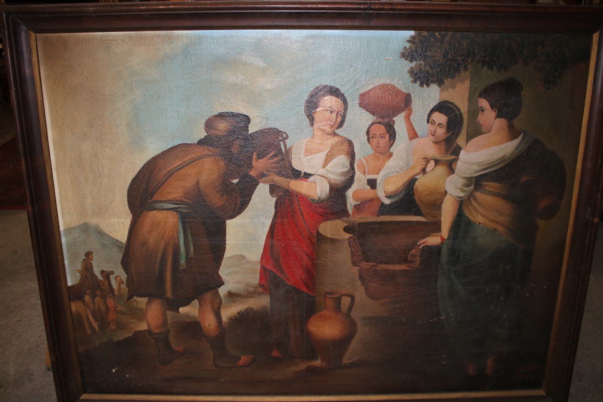 Tableau Rebeca et Eliezer d'après l'oeuvre de Bartolomé Esteban Murillo-photo-3