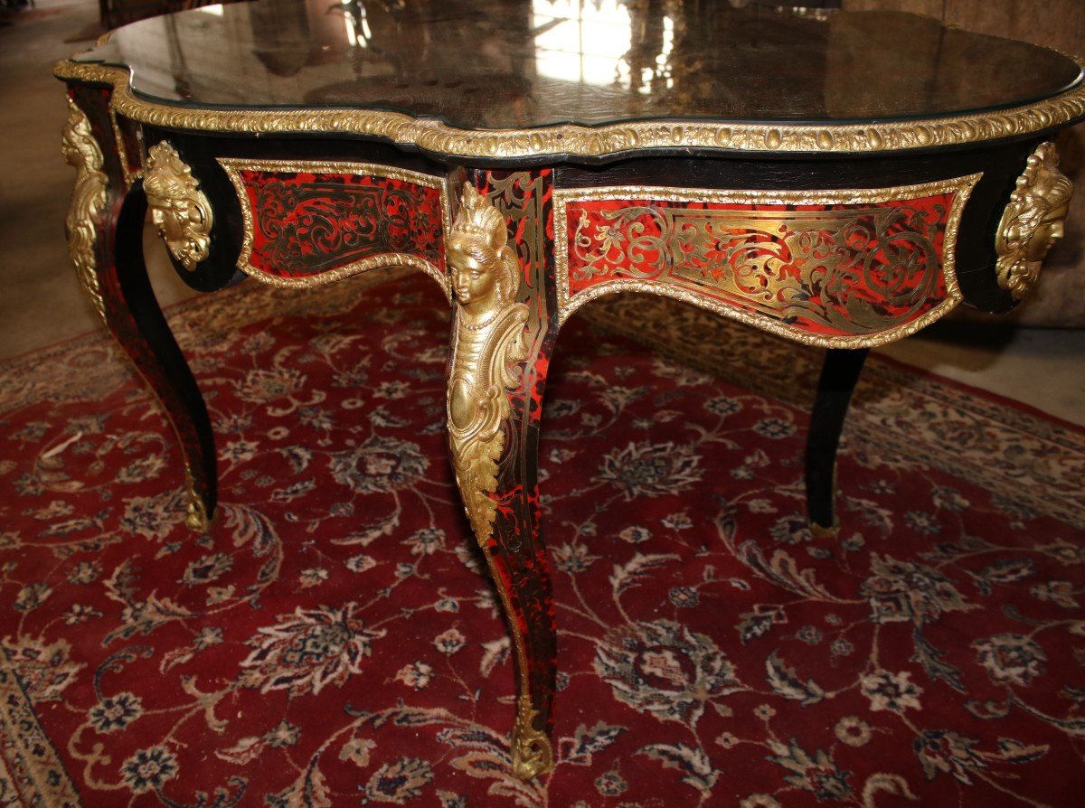Very Large Middle Table - Boulle Marquetry  XIX-photo-3