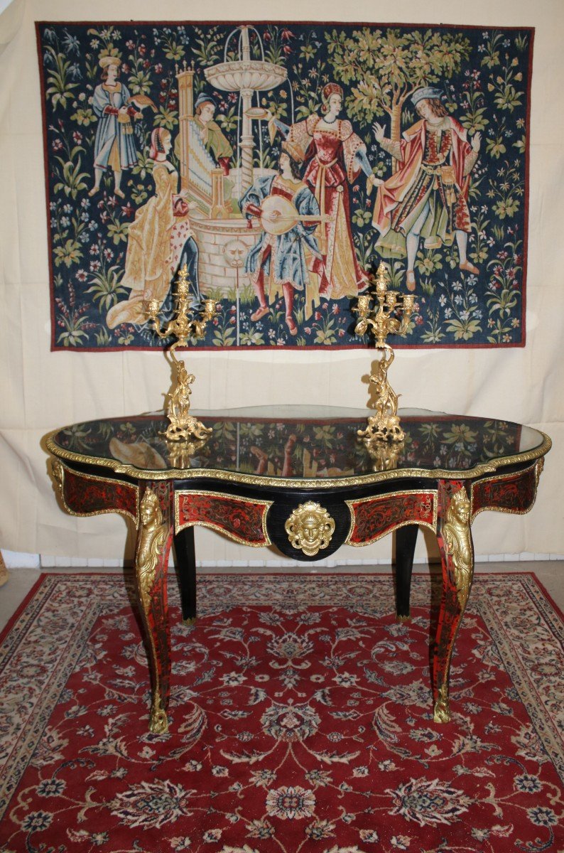 Very Large Middle Table - Boulle Marquetry  XIX-photo-7