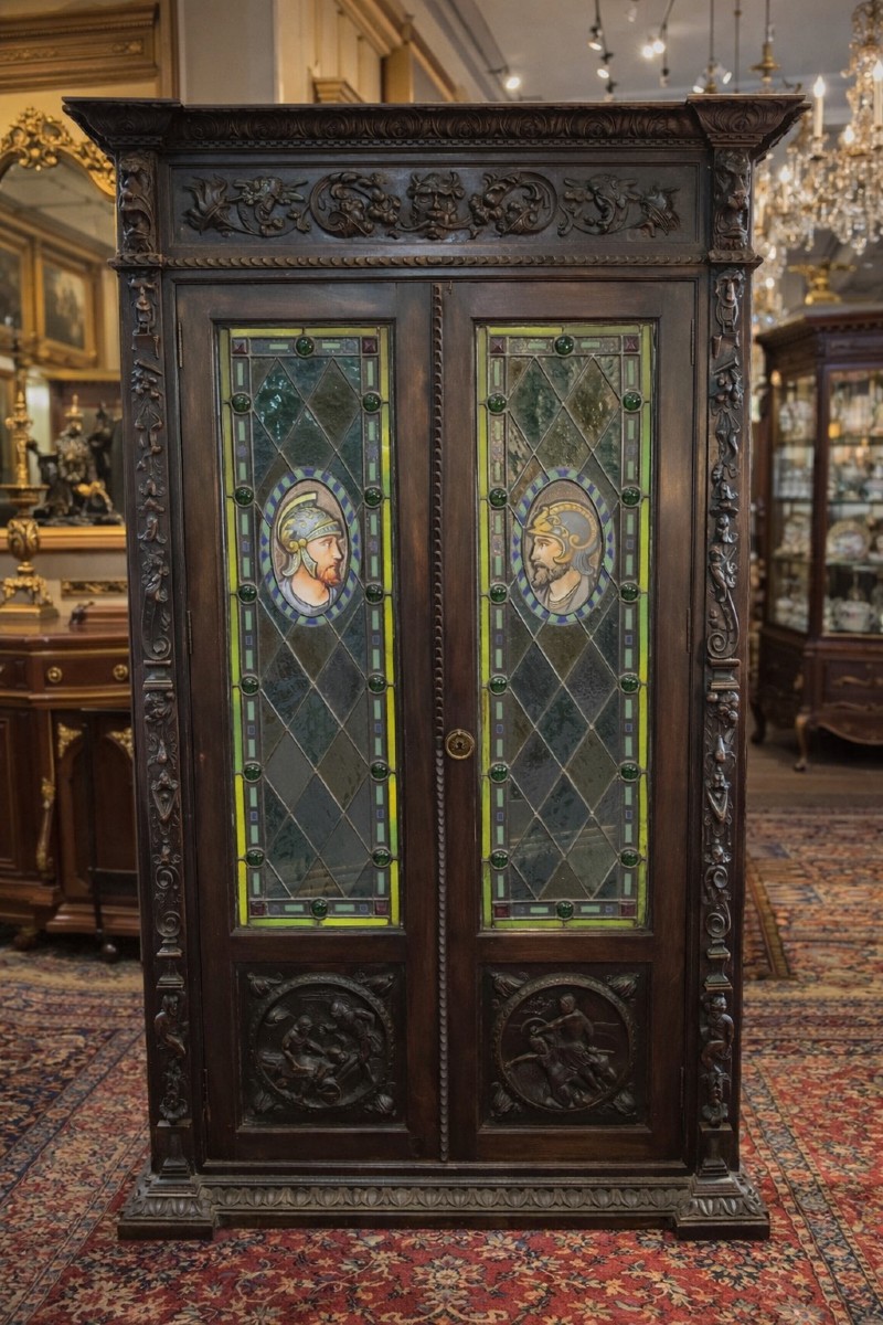 Renaissance Style Oak Library, XIXth