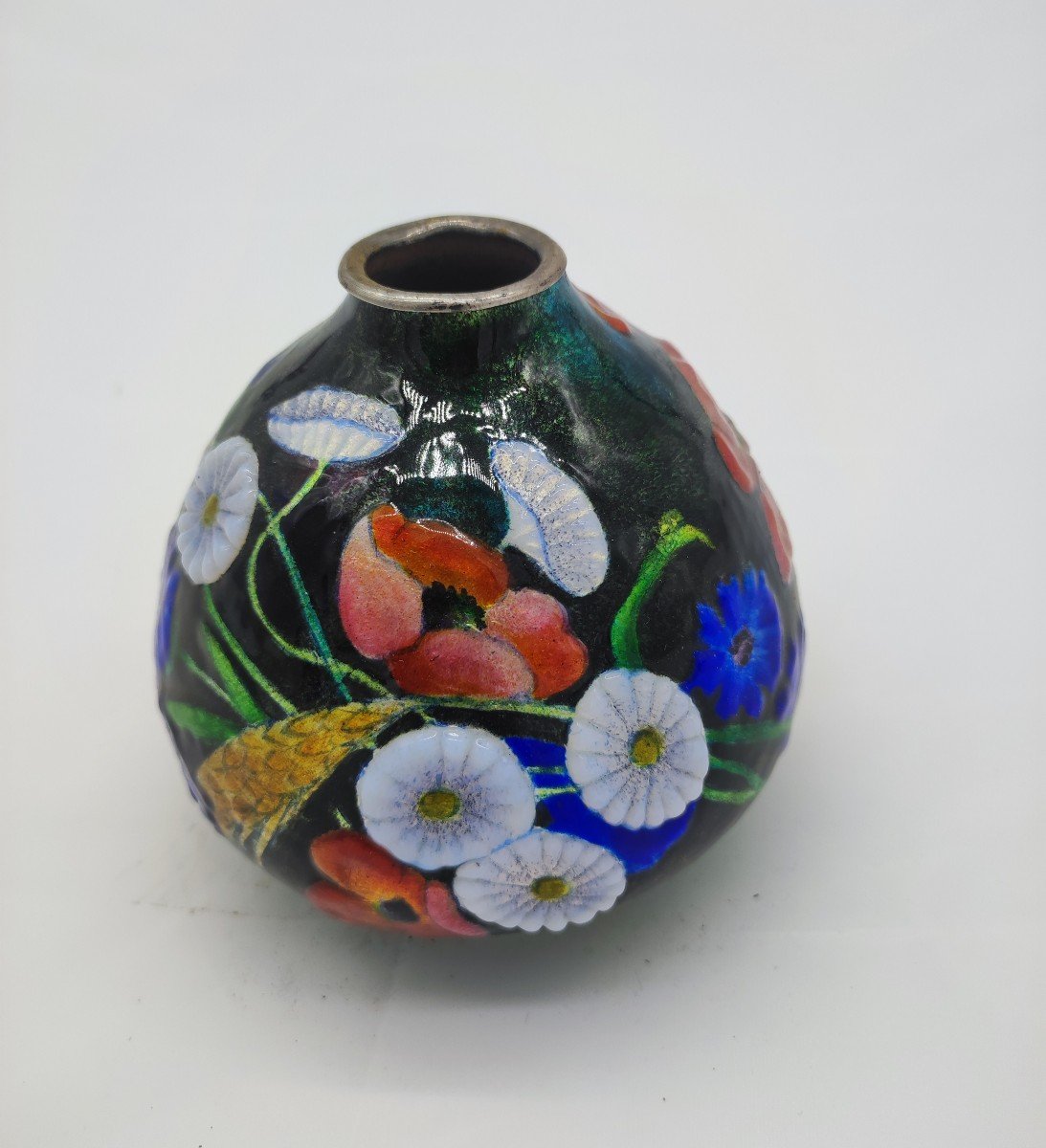 Ovoid Vase In Camille Fauré Enamels