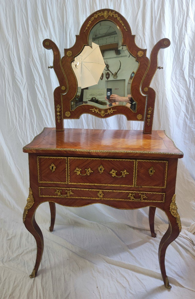 XIX Marquetry Dressing Table-photo-2