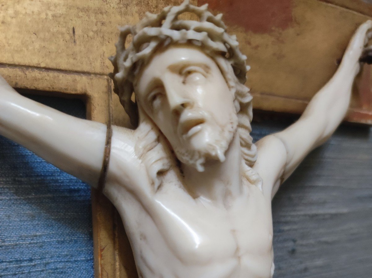 Christ In Morse Ivory, Louis XV Bed Bottom Crucifix - Eighteenth Century-photo-4