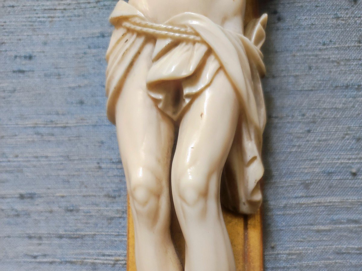 Christ In Morse Ivory, Louis XV Bed Bottom Crucifix - Eighteenth Century-photo-5