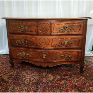 Louis XV Chest Of Drawers In Walnut From 18 Eme Century