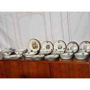 Porcelain Table Service (gg Brachet, Terrasson) Limcolor Limoges 