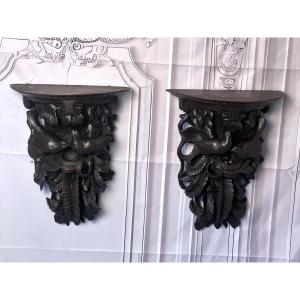 Console en bois sculptée époques indo  19 eme siècles 