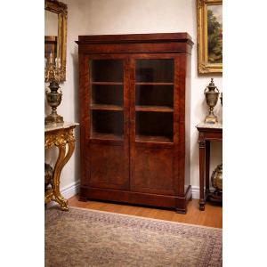 Louis Philippe Period Cuba Mahogany Bookcase, 19th Century