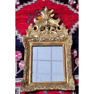 Miroir En Bois Doré  " époque Régence"