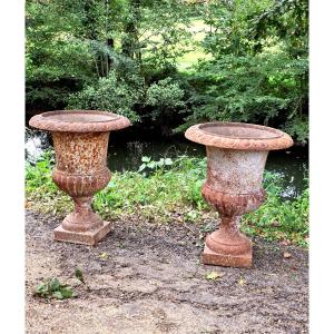 Vases Medicis En Fonte XIXe