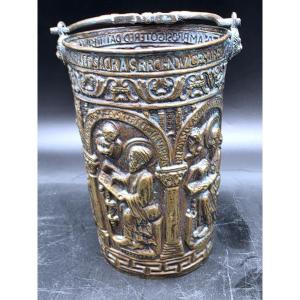  seau eau bénite  19 eme siècle 