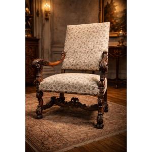 Fauteuil d'Apparat De Style Louis XIV d'Epoque XIXè
