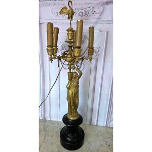 Bronze Torch By Hippolyte Ferrat