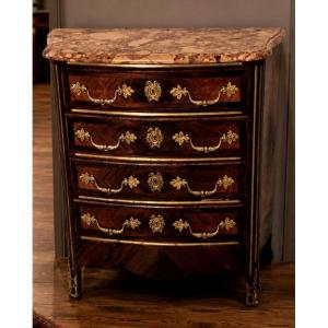 Chest Of Drawers With Rosewood Marquetry, Regency Style, Napoleon III Period – Early 19th Century