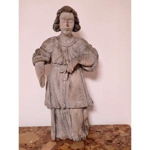 Wooden Sculpture Of St. Gabriel, 17th Century