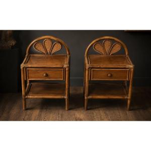 1960s Rattan Nightstand
