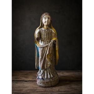 Sainte Femme Bois polychromé, France, XVIIᵉ siècle