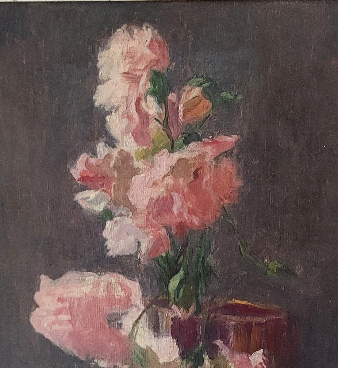 " Bouquet De Pivoines "   Nature Morte Fin XIXème-photo-2