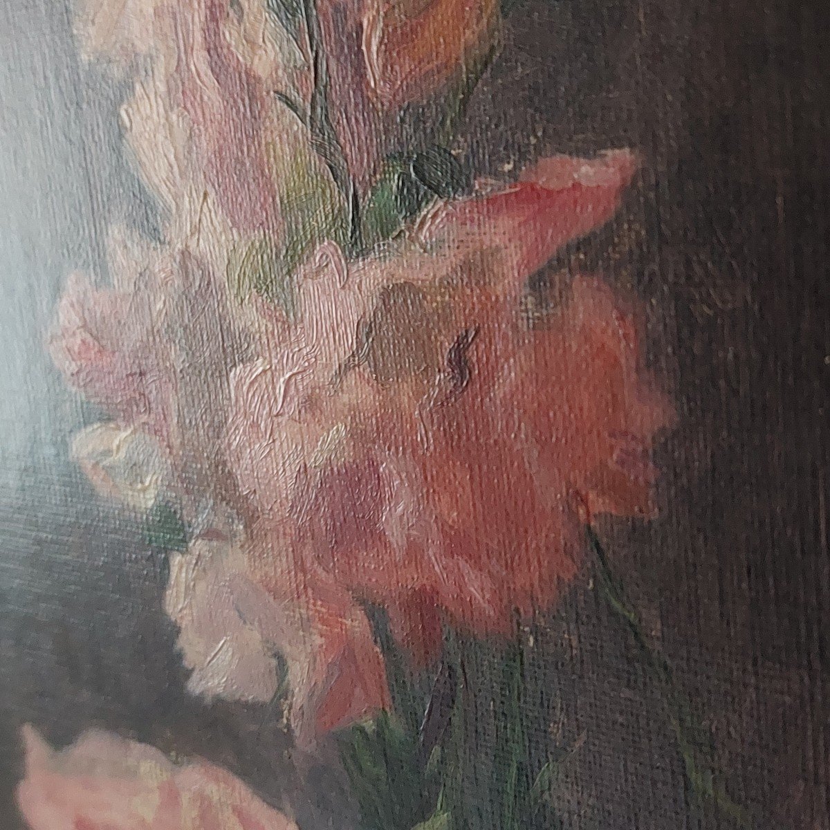 " Bouquet De Pivoines "   Nature Morte Fin XIXème-photo-1
