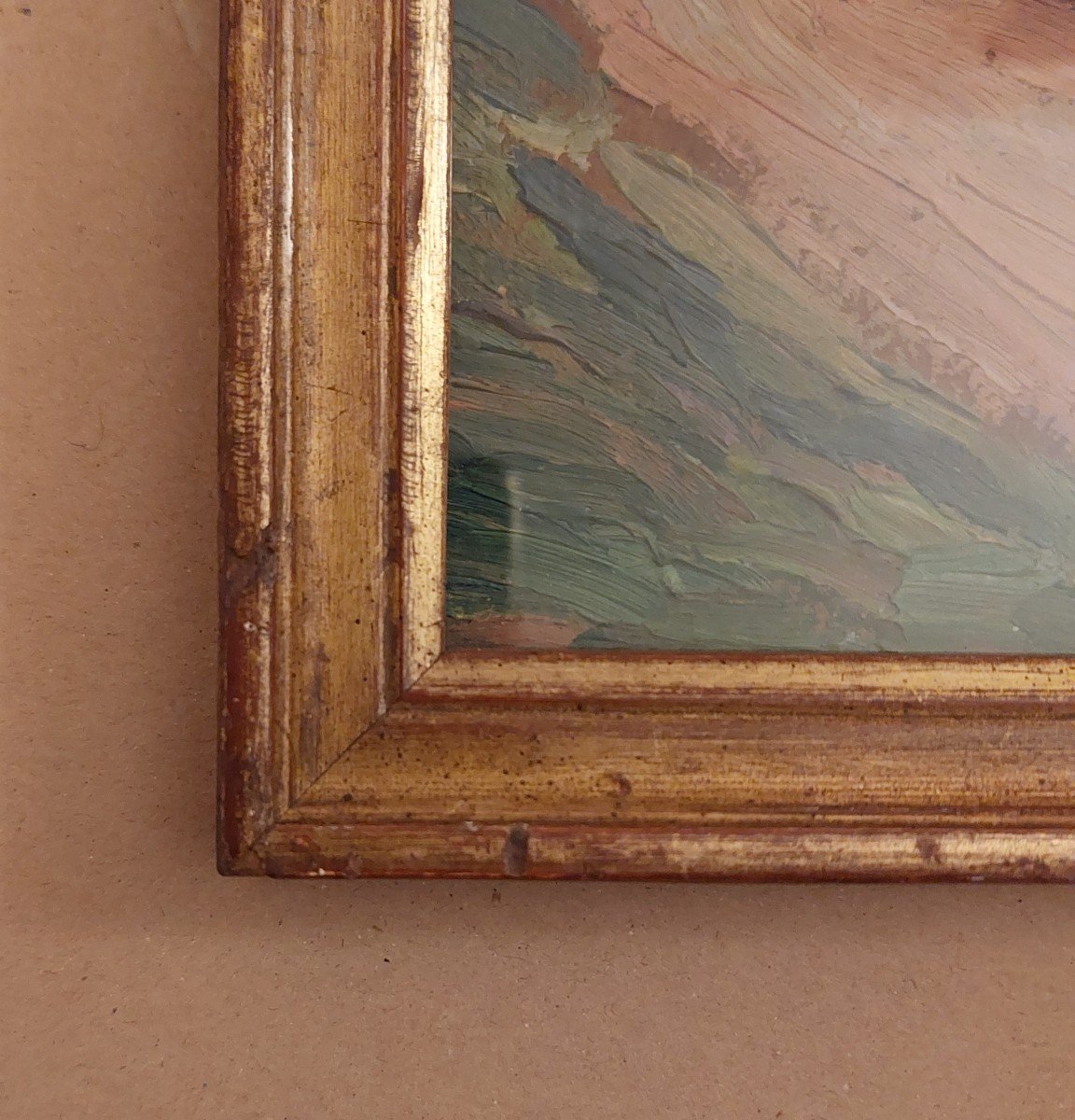 "landscape" Oil On Cardboard Late 19th Century-photo-3