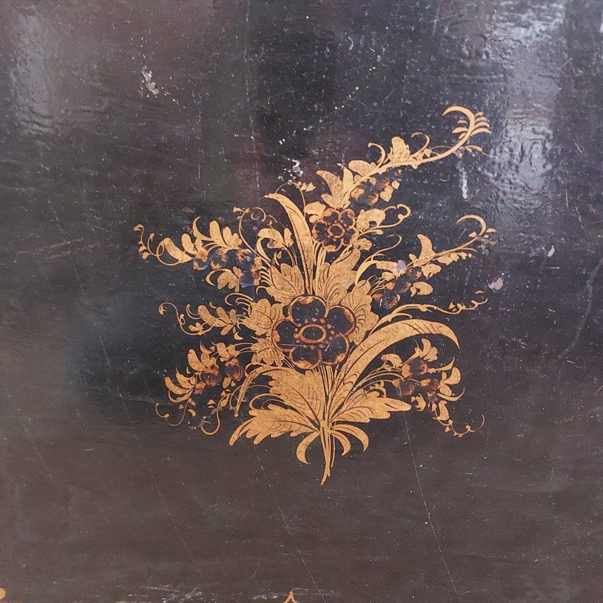 Large Painted Sheet Tray From The Napoleon 3 Period-photo-2