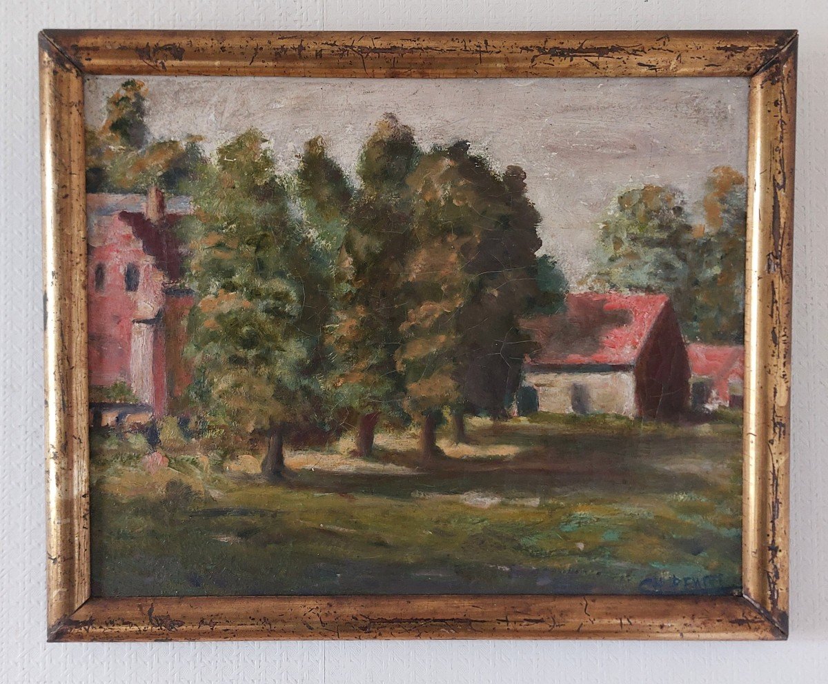 Hst “country Landscape” By Ch. Dewitte 1908