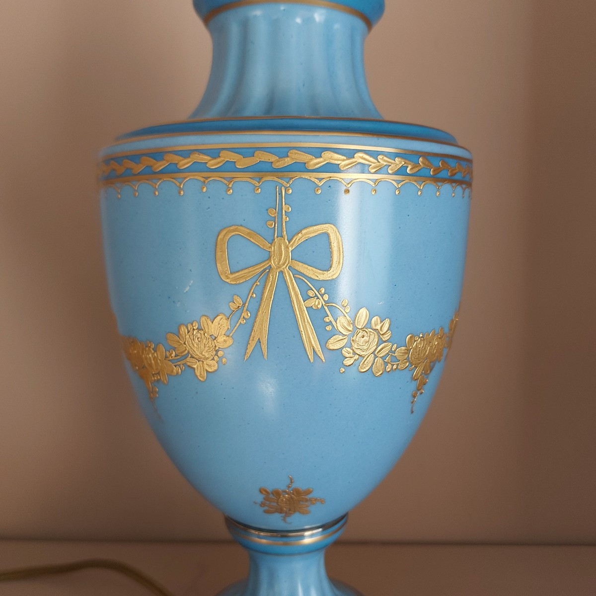 Louis XVI Style Paris Porcelain Lamp -photo-3